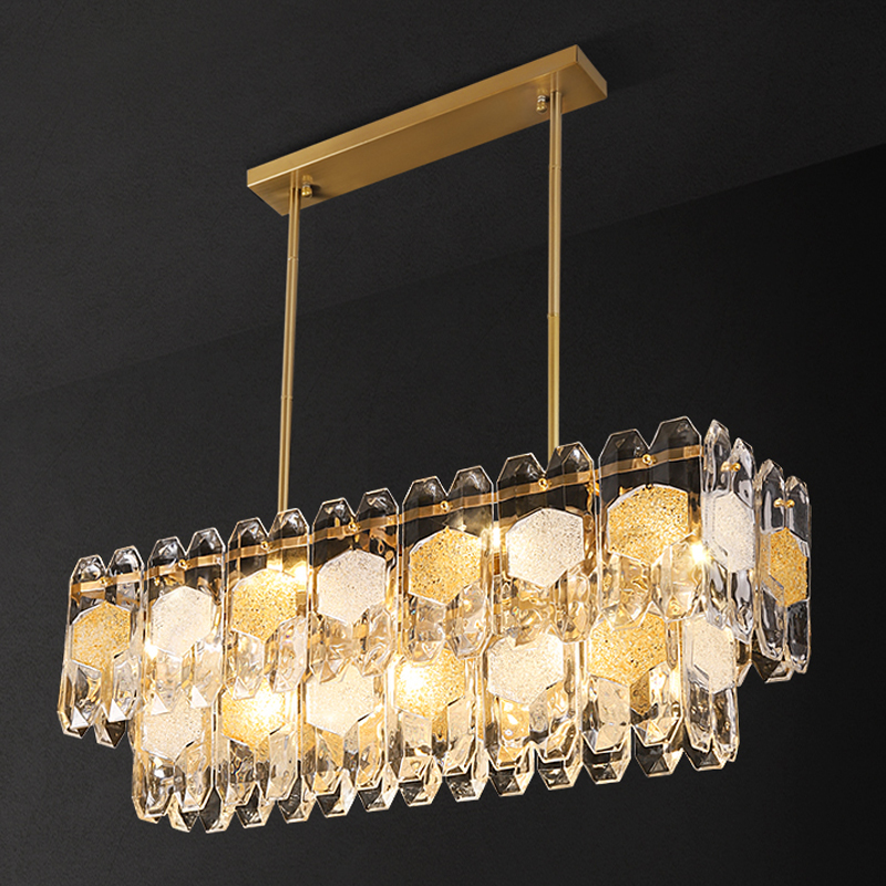 Люстра Oswalda Linear Chandelier Золотой Люстра Oswalda Linear Chandelier Золотой в Костроме | Loft Concept