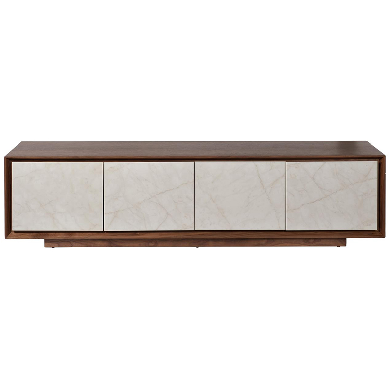 TV-тумба с керамическим фасадом Chavez TV Stand Орех Бежевый TV-тумба с керамическим фасадом Chavez TV Stand Орех Бежевый в Костроме | Loft Concept