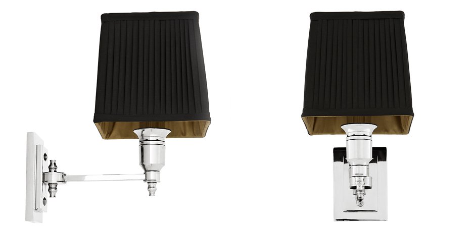 Бра Wall Lamp Lexington Single Nickel+Black Бра Wall Lamp Lexington Single Nickel+Black - Loft-Concept в Костроме