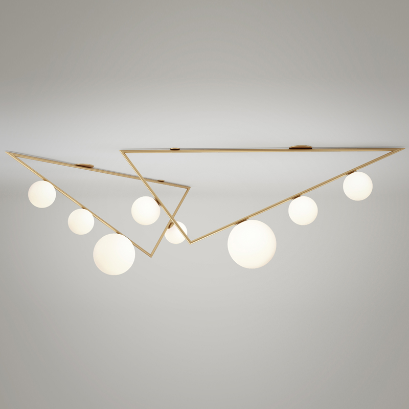 Потолочный светильник Atelier Areti Girlande Ceiling Triangle Золотой Белый Потолочный светильник Atelier Areti Girlande Ceiling Triangle Золотой Белый в Костроме | Loft Concept