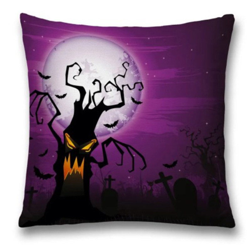 Подушка Halloween Terrible Tree Черный Пурпурно-фиолетовый Подушка Halloween Terrible Tree Черный Пурпурно-фиолетовый в Костроме | Loft Concept