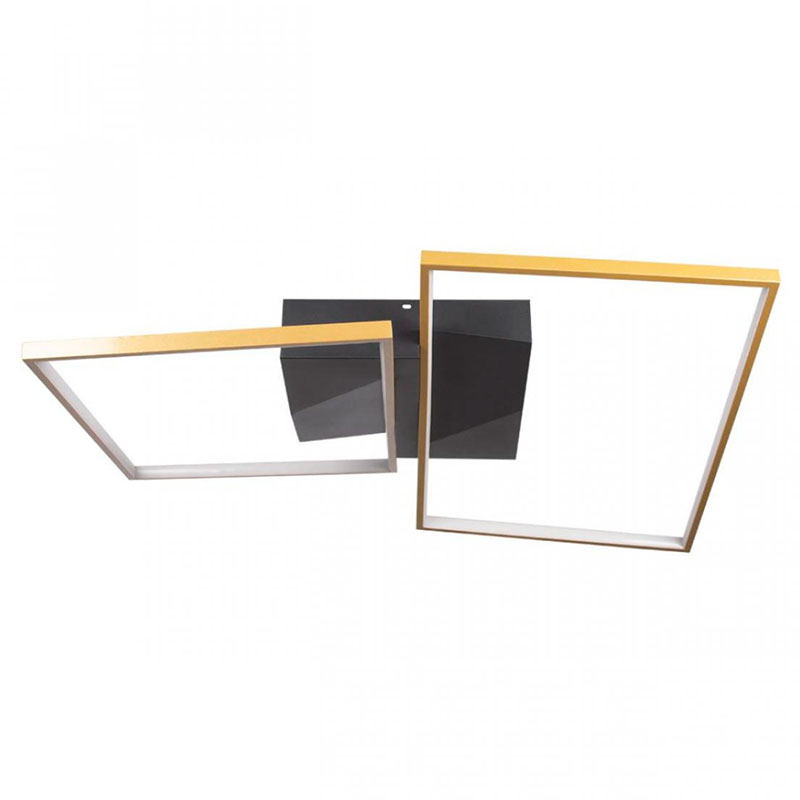 Потолочный светильник Black square and rectangle Gold Черный Золотой Потолочный светильник Black square and rectangle Gold Черный Золотой в Костроме | Loft Concept