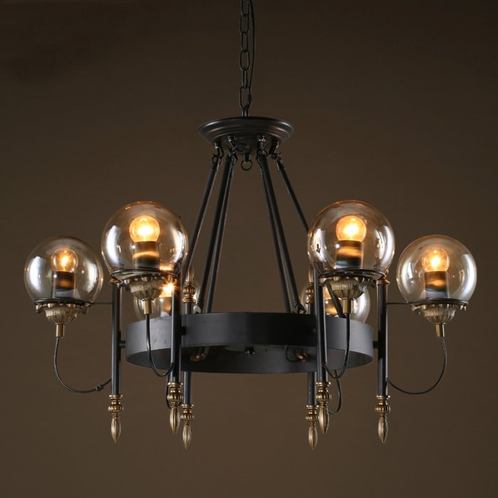 Люстра Globe Trenger Chandelier 6 Черный Люстра Globe Trenger Chandelier 6 Черный в Костроме | Loft Concept
