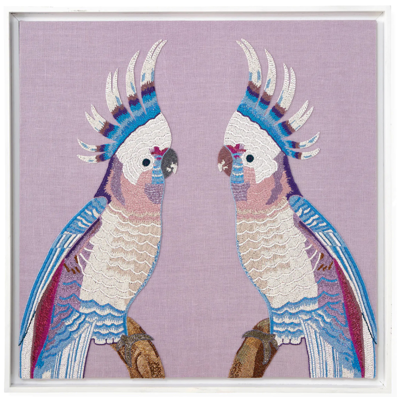 Панно из бисера Попугаи ручная работа PARROTS BEADED Wall Art Сиреневый Розовый Панно из бисера Попугаи ручная работа PARROTS BEADED Wall Art Сиреневый Розовый в Костроме | Loft Concept