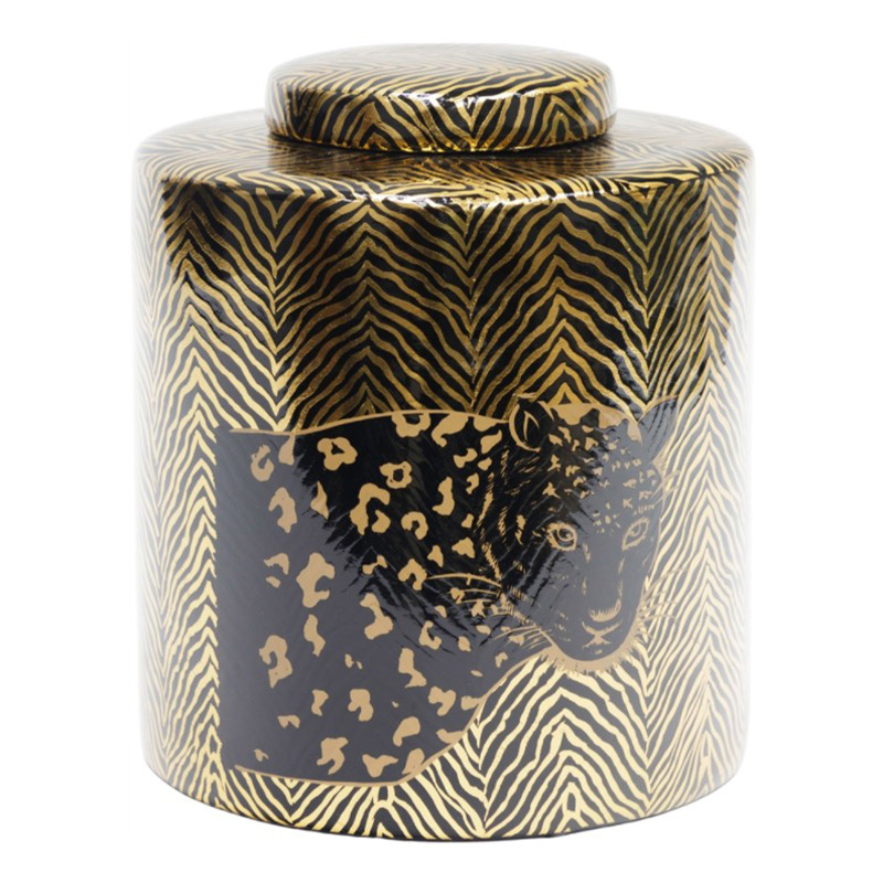 Ваза Leopard Vase black and gold 25 Черный Золотой Ваза Leopard Vase black and gold 25 Черный Золотой в Костроме | Loft Concept