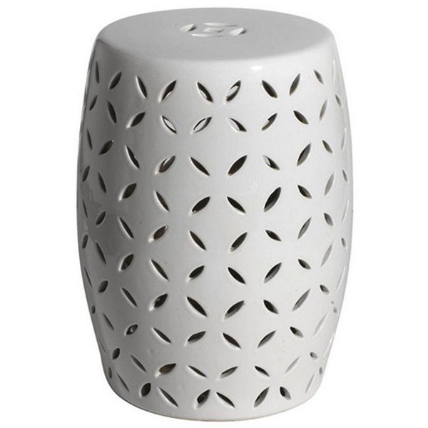 Керамический табурет Carved Garden Stool - White Белый в Костроме | Loft Concept 