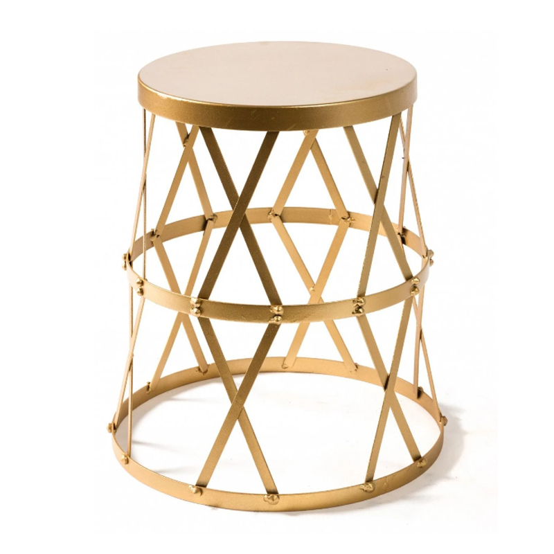 Приставной стол Metal Round Drum матовое золото Приставной стол Metal Round Drum матовое золото в Костроме | Loft Concept