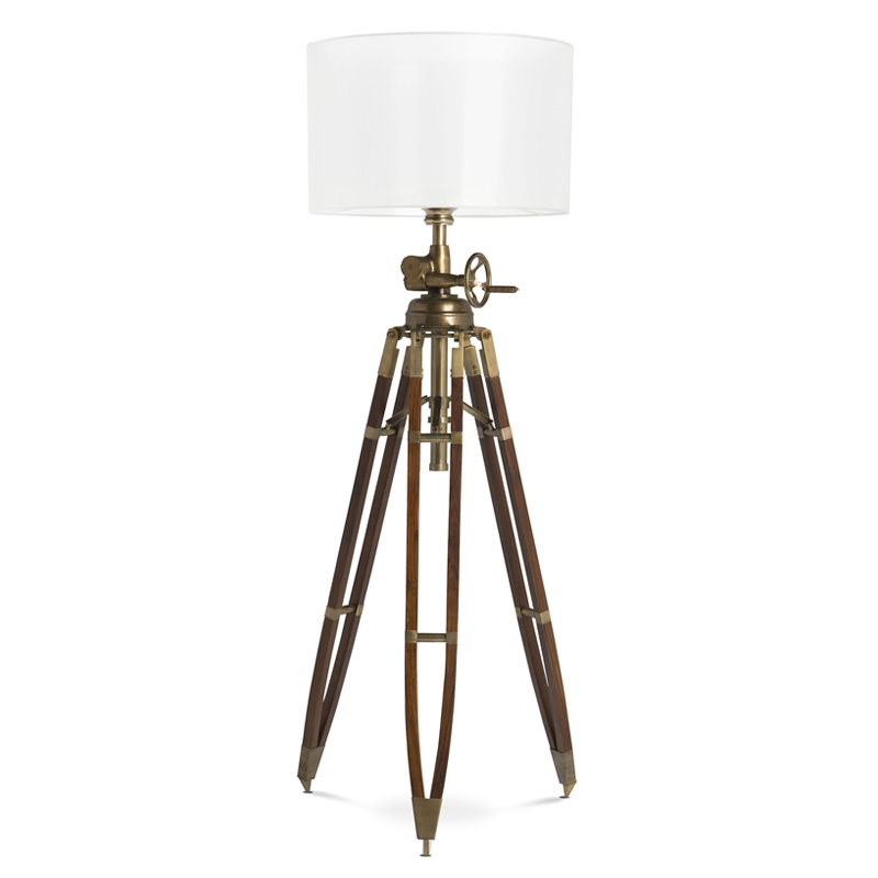 Торшер Eichholtz Floor Lamp Royal Marine Cream Кремовый Коричневый Латунь Античная полированная Торшер Eichholtz Floor Lamp Royal Marine Cream Кремовый Коричневый Латунь Античная полированная в Костроме | Loft Concept