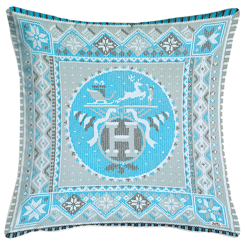 Декоративная подушка Hermes Christmas 172 Голубой Серый в Костроме | Loft Concept 