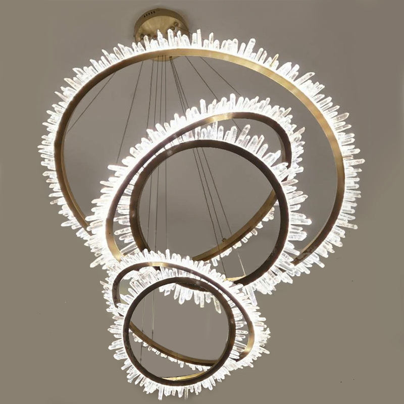 Люстра для высокого потолка Большие Кольца с кристаллами chandelier Large Rings Crystals Золотой Прозрачный Люстра для высокого потолка Большие Кольца с кристаллами chandelier Large Rings Crystals Золотой Прозрачный в Костроме | Loft Concept