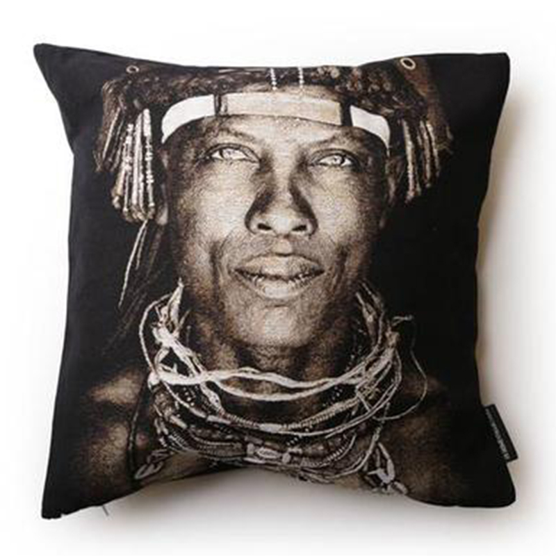 Декоративная Подушка Ovakaona Tribe Angola Черный Серый Декоративная Подушка Ovakaona Tribe Angola Черный Серый в Костроме | Loft Concept