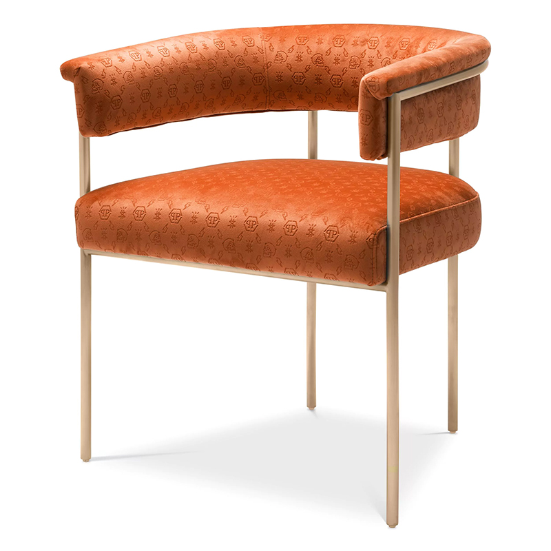 Стул Philipp Plein Dining Chair Monogram Оранжевый Оранжевый Золотой Стул Philipp Plein Dining Chair Monogram Оранжевый Оранжевый Золотой в Костроме | Loft Concept