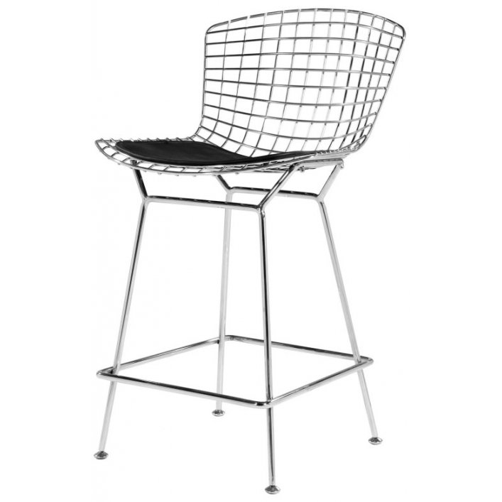 Барный стул Bertoia Barstool Черный Серебряный Барный стул Bertoia Barstool Черный Серебряный в Костроме | Loft Concept
