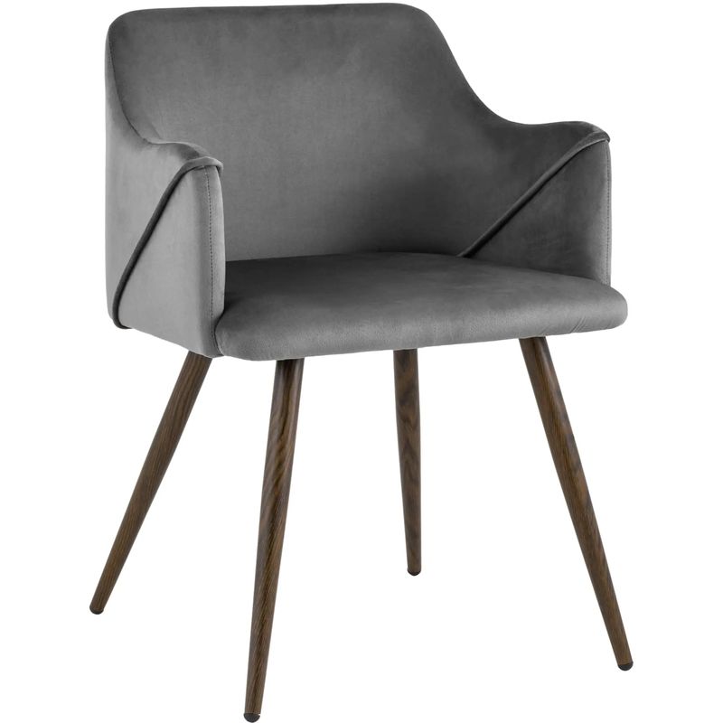 Стул Monarch Chair Серый Велюр Серый Коричневый Стул Monarch Chair Серый Велюр Серый Коричневый в Костроме | Loft Concept