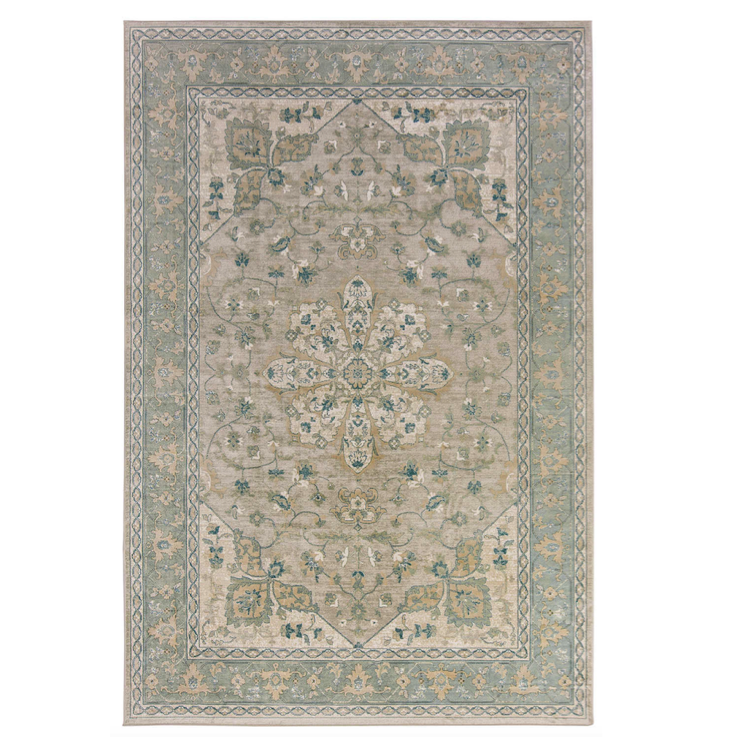 Ковёр из вискозы Indian pattern Symetry Голубой пастельный Ковёр из вискозы Indian pattern Symetry Голубой пастельный в Костроме | Loft Concept
