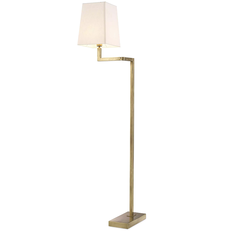 Торшер Eichholtz Floor Lamp Cambell Brass Латунь Винтажная латунь Белый в Костроме | Loft Concept 