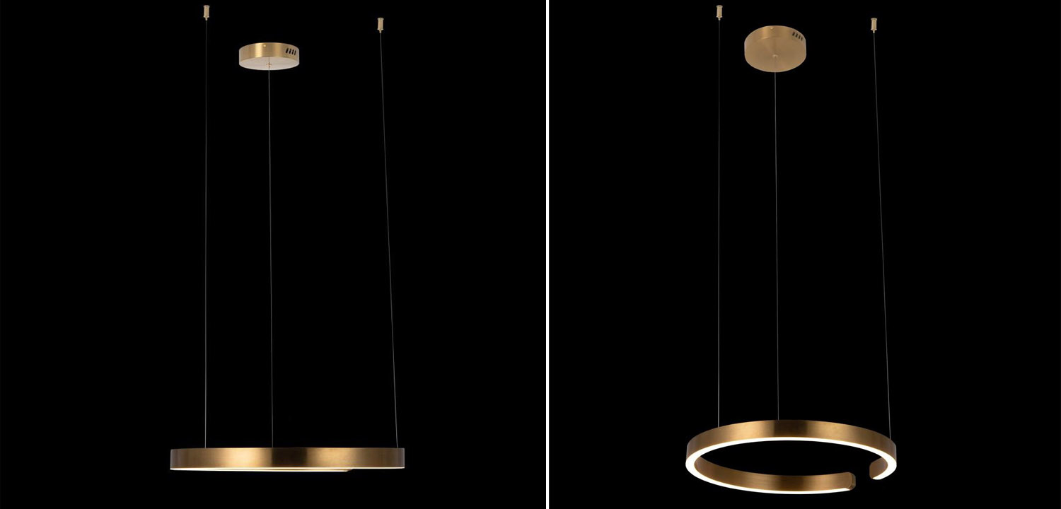 Подвесной светильник Half Ring brass 60 - фото