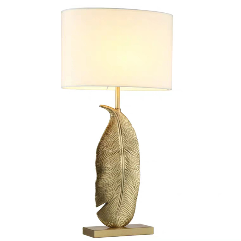 Настольная лампа Leaf Brass Table Lamp Золотой Белый Черный Настольная лампа Leaf Brass Table Lamp Золотой Белый Черный в Костроме | Loft Concept