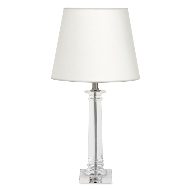 Настольная лампа Eichholtz Table Lamp Bulgari S Прозрачный Белый Никель в Костроме | Loft Concept 