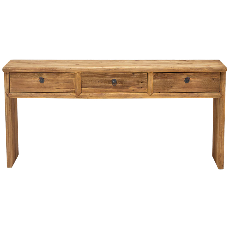 Деревянная консоль с 3-мя ящиками Gillian Wood Console Коричневый Древесина Деревянная консоль с 3-мя ящиками Gillian Wood Console Коричневый Древесина в Костроме | Loft Concept