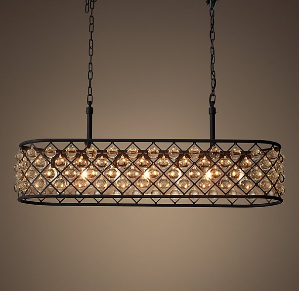 Люстра RH Spencer Rectangular Chandelier 100 Черный Люстра RH Spencer Rectangular Chandelier 100 Черный в Костроме | Loft Concept