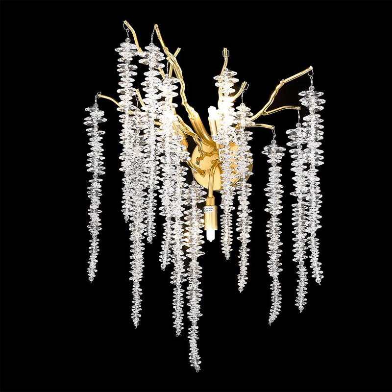 Хрустальный Бра Leaves Gold Золотой Хрустальный Бра Leaves Gold Золотой в Костроме | Loft Concept