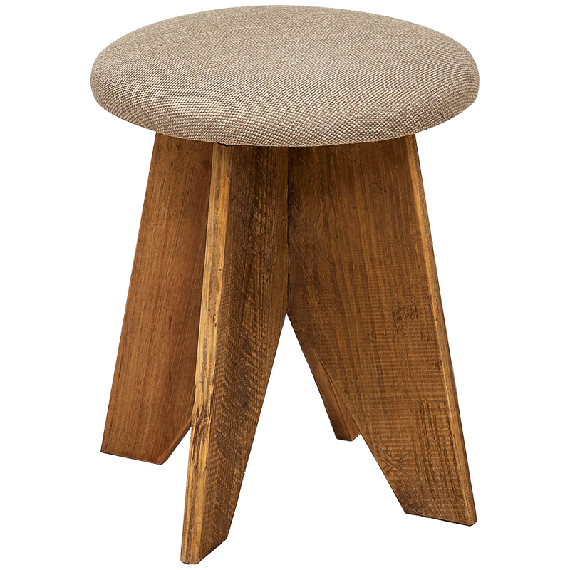 Пуф деревянный круглый Aime Wood Round Pouf Бежево-серый Древесина Пуф деревянный круглый Aime Wood Round Pouf Бежево-серый Древесина в Костроме | Loft Concept