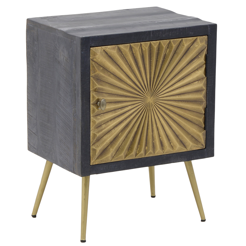 Тумба Loritz Sun Nightstand Золотой Черный Тумба Loritz Sun Nightstand Золотой Черный в Костроме | Loft Concept