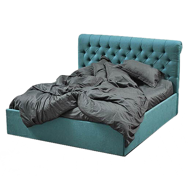 Кровать Turquoise Capitone Bed Бирюзовый Кровать Turquoise Capitone Bed Бирюзовый в Костроме | Loft Concept