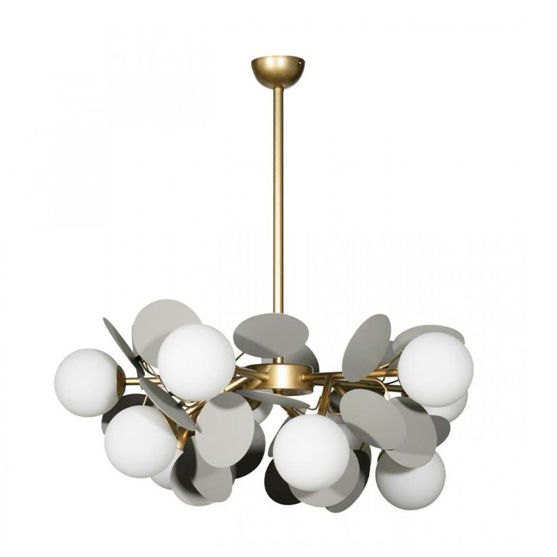 Люстра MATISSE Chandelier Gray 10 ламп Серый Золотой Белый Люстра MATISSE Chandelier Gray 10 ламп Серый Золотой Белый в Костроме | Loft Concept