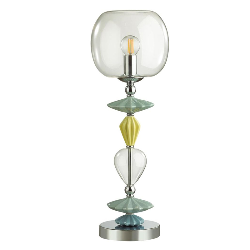 Настольная лампа Iris Glass Table lamp Candy chrome Прозрачный (Transparent) Желтый Зеленый Хром Голубой Настольная лампа Iris Glass Table lamp Candy chrome Прозрачный (Transparent) Желтый Зеленый Хром Голубой в Костроме | Loft Concept