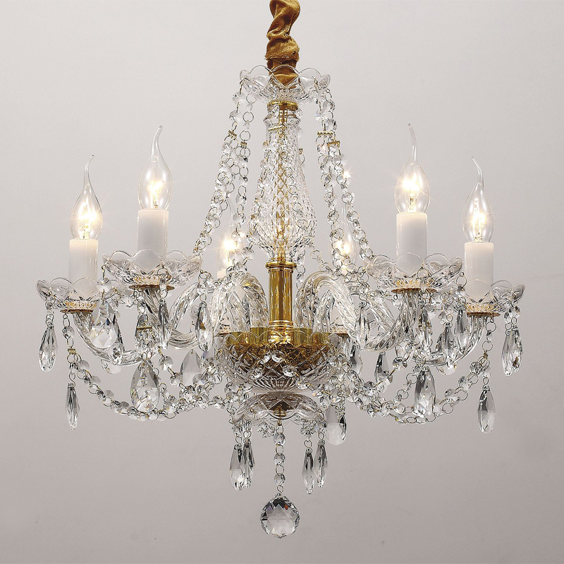 Хрустальная люстра со стеклянными рожками CRYSTAL LAMPS Золотой Прозрачный Хрустальная люстра со стеклянными рожками CRYSTAL LAMPS Золотой Прозрачный в Костроме | Loft Concept