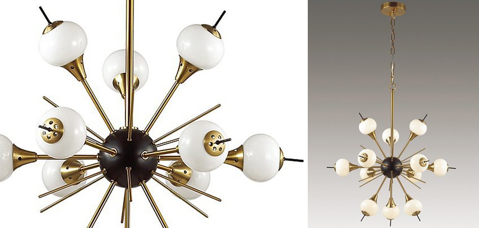 White Glass Globes Sputnik Chandelier White Glass Globes Sputnik Chandelier - Loft-Concept в Костроме