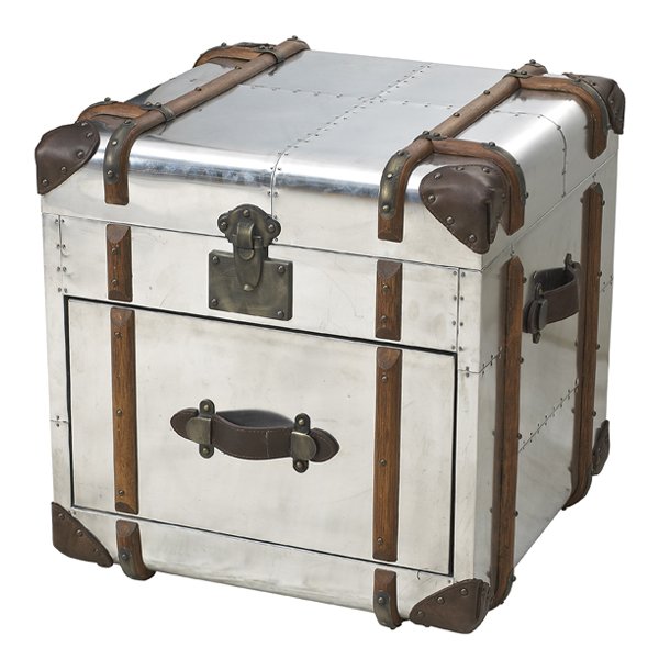 RH Polished Aluminum Trunks Хром Коричневый винтаж RH Polished Aluminum Trunks Хром Коричневый винтаж в Костроме | Loft Concept