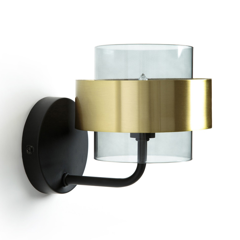 Бра Truvor Sconce Стекло Смок Латунь Черный Бра Truvor Sconce Стекло Смок Латунь Черный в Костроме | Loft Concept