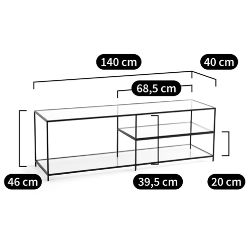 ТВ-тумба из стекла и металла Tingey Metal Glass TV Stand ТВ-тумба из стекла и металла Tingey Metal Glass TV Stand в Костроме