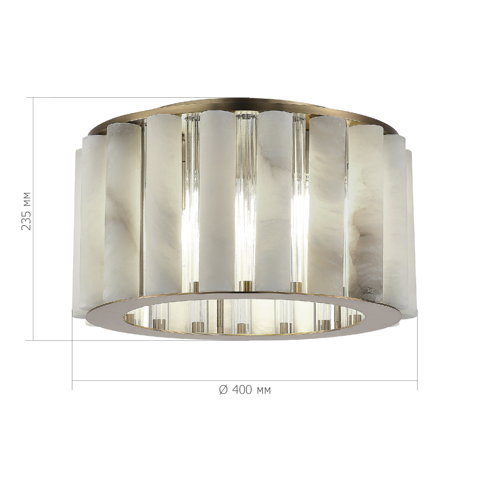 Потолочный светильник из стекла и премиального алебастра Ravishment в Костроме