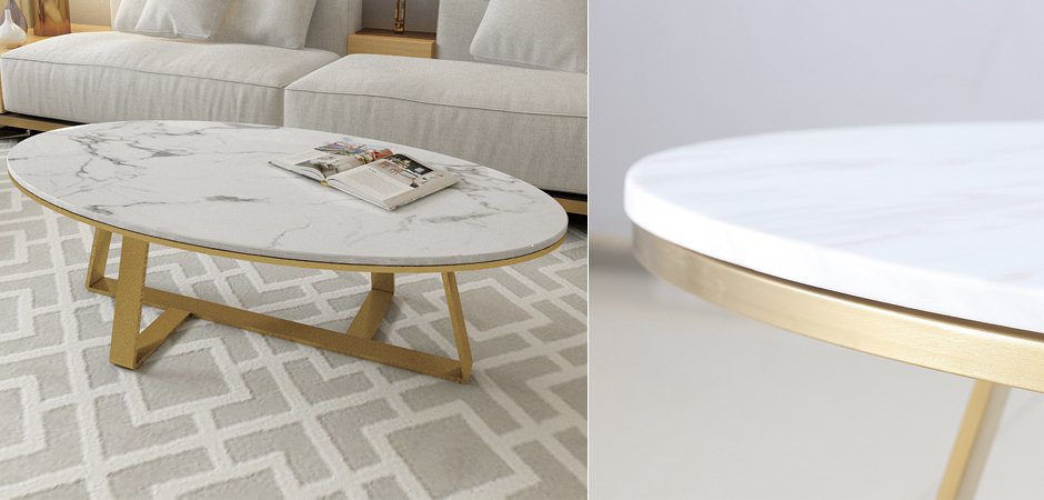 Кофейный стол Marble Oval Table Кофейный стол Marble Oval Table - Loft-Concept в Костроме