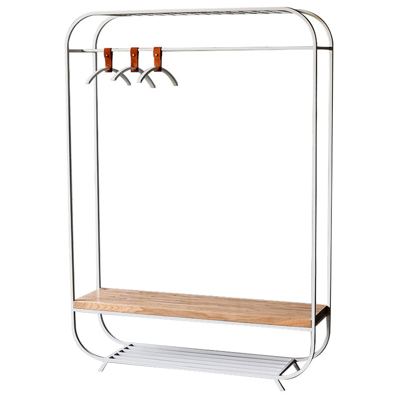 Рейл Jethro Industrial Metal Rust Clothes Rail Белый Светлый дуб Рейл Jethro Industrial Metal Rust Clothes Rail Белый Светлый дуб в Костроме | Loft Concept