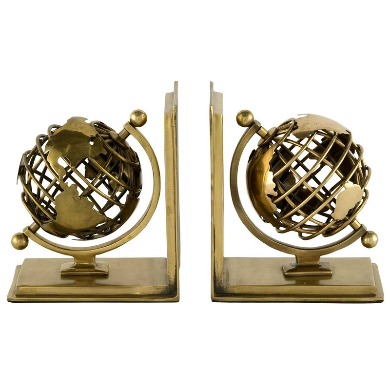 Держатель для книг Eichholtz Bookend Globe set of 2 Латунь Античная полированная Держатель для книг Eichholtz Bookend Globe set of 2 Латунь Античная полированная в Костроме | Loft Concept