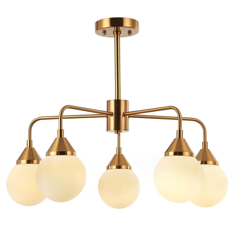 Люстра Phainon Gold Chandelier 5 Золотой Белый Люстра Phainon Gold Chandelier 5 Золотой Белый в Костроме | Loft Concept