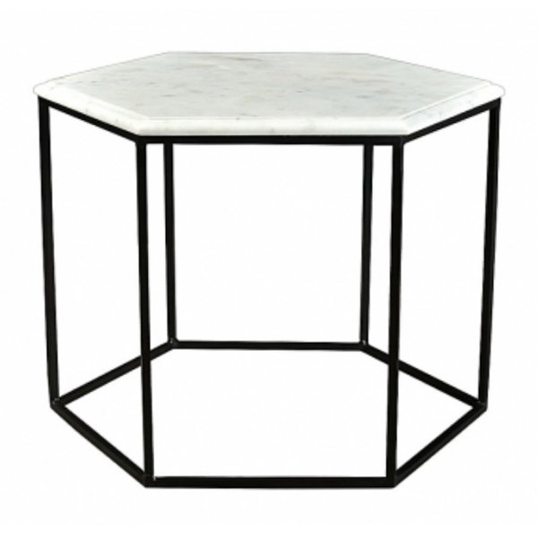 Кофейный столик Hexagon White Marble Белый Мрамор Bianco Черный матовый Кофейный столик Hexagon White Marble Белый Мрамор Bianco Черный матовый в Костроме | Loft Concept