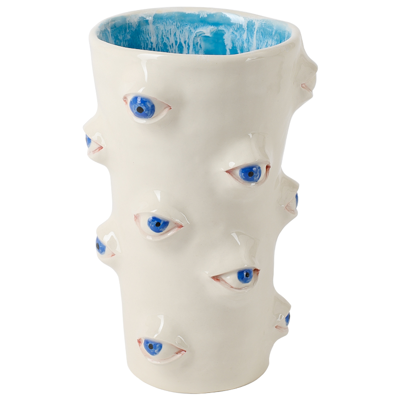 Ваза Many Eyes Vase Молочный Голубой Синий Ваза Many Eyes Vase Молочный Голубой Синий в Костроме | Loft Concept