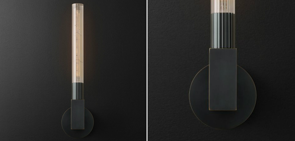 Бра RH CANNELLE wall lamp SINGLE Sconces Black Бра RH CANNELLE wall lamp SINGLE Sconces Black - Loft-Concept в Костроме