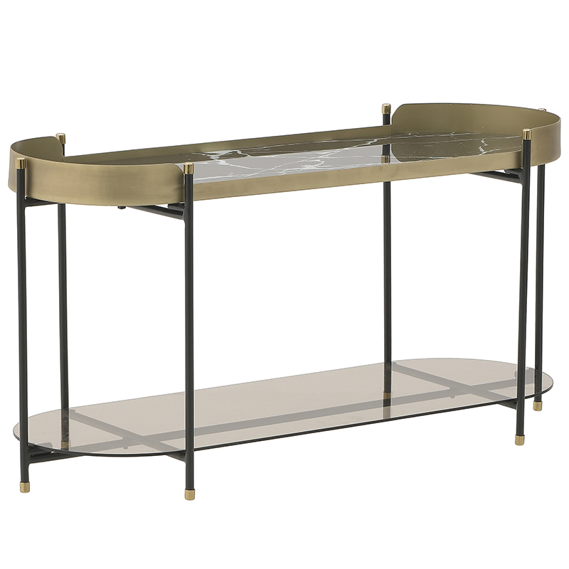 Кофейный стол Neale Coffee Table Золотой Черный Черный Мрамор Nero Кофейный стол Neale Coffee Table Золотой Черный Черный Мрамор Nero в Костроме | Loft Concept