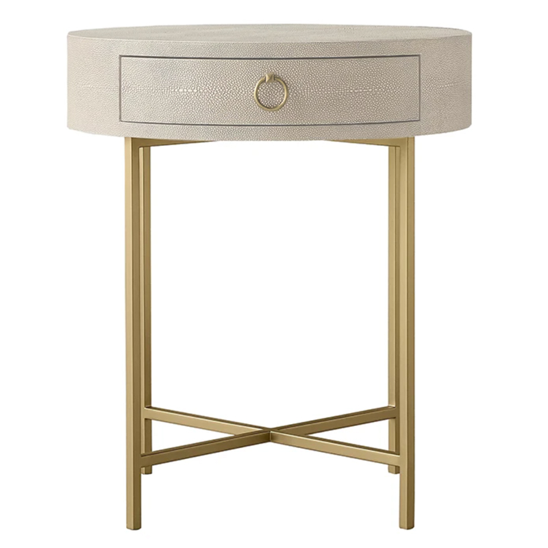 Gaston Stingray Round Ivory Side Table Приставной стол скат Золотой ivory ( слоновая кость ) в Костроме | Loft Concept 