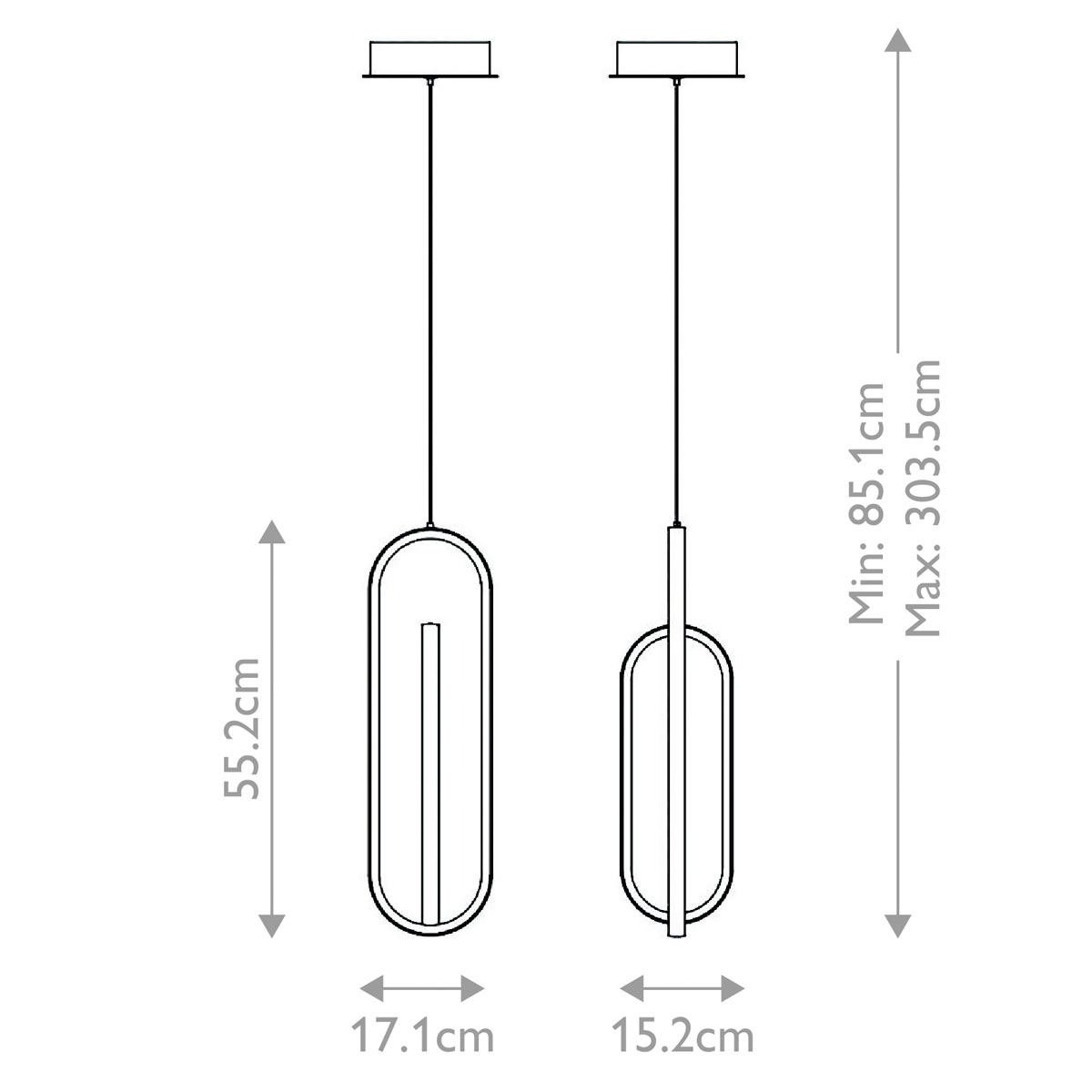 Подвесной светильник золотого цвета с двумя вытянутыми овальными рамками в форме скрепки Eurofase в Костроме