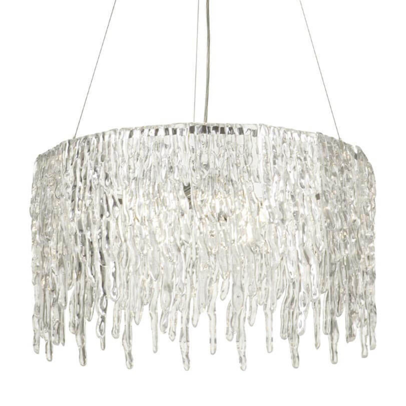 Люстра Cold Heart Silver Single Tier Chandelier Хром Прозрачное Стекло Люстра Cold Heart Silver Single Tier Chandelier Хром Прозрачное Стекло в Костроме | Loft Concept
