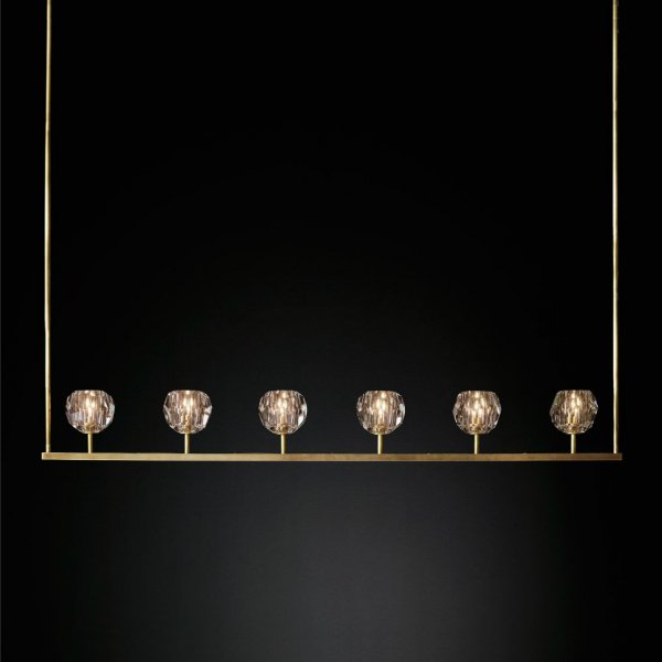 Люстра RH Boule De Cristal Linear Chandelier 6 Прозрачный Люстра RH Boule De Cristal Linear Chandelier 6 Прозрачный в Костроме | Loft Concept