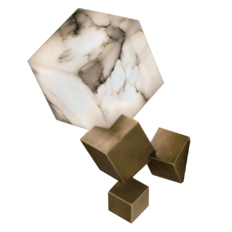 Бра Marble Cube Wall lamp Белый Мрамор Bianco Медь Бра Marble Cube Wall lamp Белый Мрамор Bianco Медь в Костроме | Loft Concept